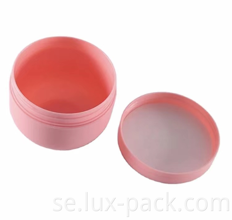 Anpassad tom kosmetisk rosa PP -plastformad grädde burk ansikte skålburk